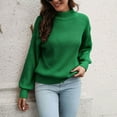 thumbnail image 6 of Womens Fall Fashion 2022! QLEICOM Sweaters for Women, Women's Half Turtleneck Sweater Women's Loose Autumn Winter Long Sleeve Knit Sweater On Clearance, 6 of 6