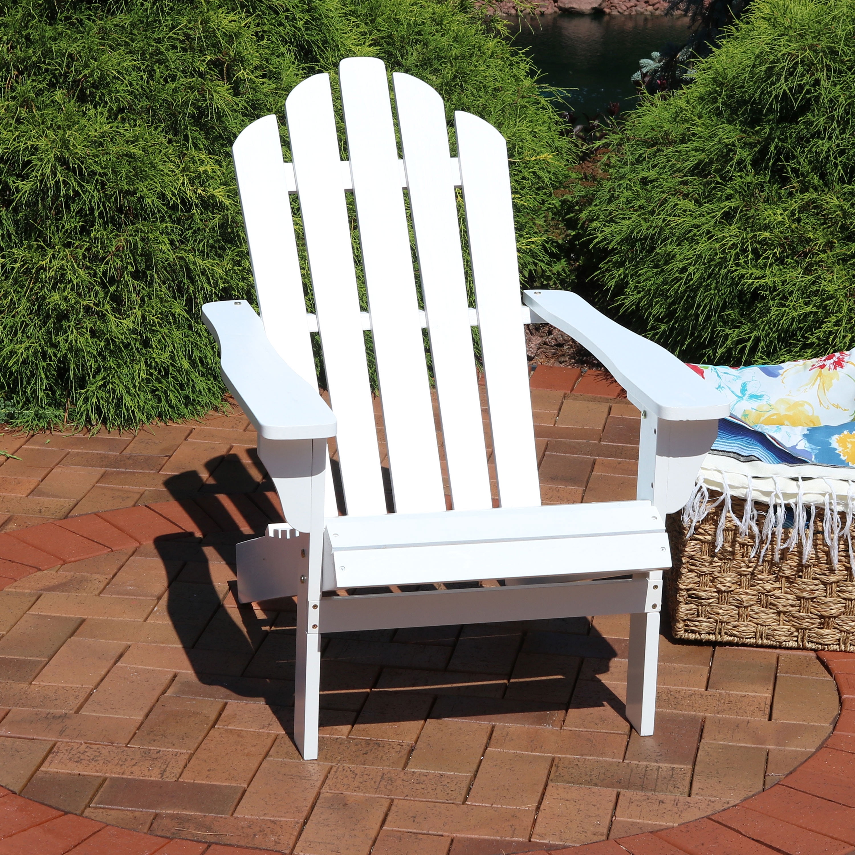 Sunnydaze Outdoor Wood Adirondack Patio Chair, White - Walmart.com