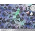 thumbnail image 2 of Soimoi Silk Fabric Direction Compass & Seashell Ocean Print Fabric by The Yard 42 Inch Wide, 2 of 3