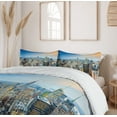 thumbnail image 6 of Ambesonne Urban Duvet Cover Sets, Aerial View New York City, 2-Queen, Grey Blue Peach, 6 of 7