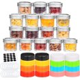 thumbnail image 1 of EastVita 16-piece mini mason jar glass jar, 4 oz jelly jar with regular lid, perfect for honey, jam, wedding gifts, bath candles, baby food, small spice jars, 1 of 8