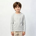 thumbnail image 2 of Boys Long Sleeve T Shirt Kids Crew Neck Basic Tee Regular Fit School Fall Winter Layering Casual Top, 2 of 5