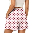 thumbnail image 6 of Qgtaibl Womens Beach Shorts Fashion Polka Dot Drawstring Shorts with Pockets Summer Elastic High Waist Loose Fit Shorts Red S, 6 of 6
