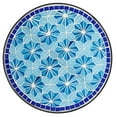 thumbnail image 5 of Teal Island Designs Modern Black Round Outdoor Accent Side Table 14" Wide Blue Star Mosaic Tabletop for Front Porch Patio Home House, 5 of 8