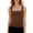 Coffee, variant on Tank Tops for Women Square Neck Form Fitting Sleeveless Blouses Solid Color Casual Summer Comfy Shirt S-3XL Olive Green