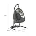 Outdoor/Indoor Wicker Hanging Collapsible Egg Chair with Olefin Cushion