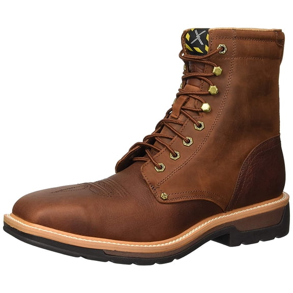 TWISTED X Adult Male Lite Cowboy Lacer Work Boots, Color: Brown/Rust, Size: 11.5, Width: D