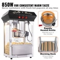 thumbnail image 4 of Máquina para hacer palomitas VEVOR de 850 W, hervidor de 226 ml (8 oz), 48 tazas por tanda, para encimera con vidrio templado, incluye 4 palas, estilo cine, color negro, 4 of 9