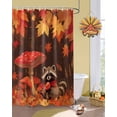 thumbnail image 2 of Fall Animal Shower Curtain Set ，Waterproof Fabric Shower Curtains Raccoon Mushroon Maple Leaves Shower Curtains for Bathroom,Bathroom Decor 36"x72", 2 of 7