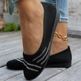 thumbnail image 4 of Rokment Womens Knit Wedges Ballet Flat Dress Shoes Comfortable Lightweight Mesh Round Toe Low Heels Slip on Socks Walking Loafers for Driving Black Size 9, 4 of 5