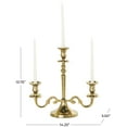 thumbnail image 3 of DecMode 3 Holder Gold Aluminum Metal Scrolled Candelabra, 3 of 10