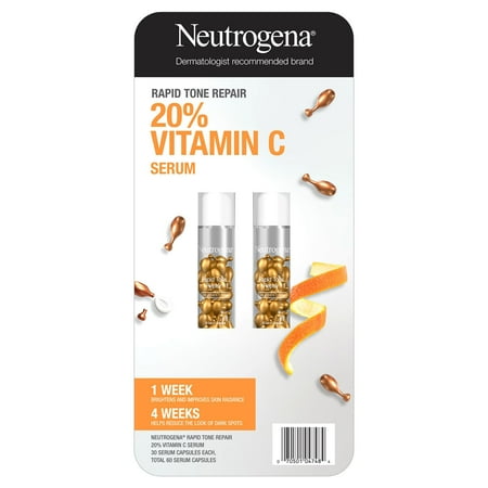 Neutrogena Rapid Tone Repair 20% Vitamin C Serum, 30 Count (Pack of 2)