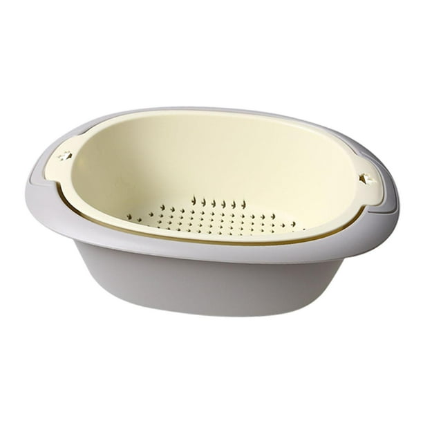 Juego de Colador y Cuenco Macarena 2 en 1 para Escurrir y Lavar Verduras 38.5 x 27.5 x 12.5 cm