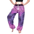 thumbnail image 3 of Bohotusk Pink Sun Beam Print Womens Harem Pants Tie Waist S/M to 3XL, 3 of 4