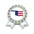 thumbnail image 1 of Oklahoma USA mapa estrellas rayas bandera forma Insignia broche Medalla ganadora, 1 of 3