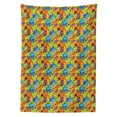 thumbnail image 2 of Abstract Tablecloth, Contemporary Style Color Splashes Vibrant Trippy Watercolor Palette Artisan Funky, Rectangle Satin Table Cover for Dining Room and Kitchen, 60" X 90", Multicolor, by Ambesonne, 2 of 2