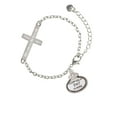 thumbnail image 1 of Silvertone Keep Calm EMT is Here - She will not Fall - Cross Bracelet, 1 of 1