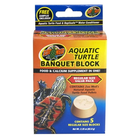 Zoo Med Aquatic Turtle Banquet Block Food and Calcium Supplement Regular 5 pack