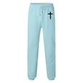 thumbnail image 4 of sususu Mens Sweatpants Baggy,Men's Casual Printed Trousers Loose Fit Daily Wear Comfortable Versatile Fall Winter Season Pants,Light Blue,S, 4 of 4