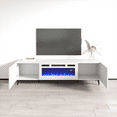 thumbnail image 4 of Pafos WH-EF Fireplace TV Stand for TVs up to 80", Modern Matte 71" Entertainment Center, Electric Fireplace TV Media Console with Storage Cabinets, 4 of 6