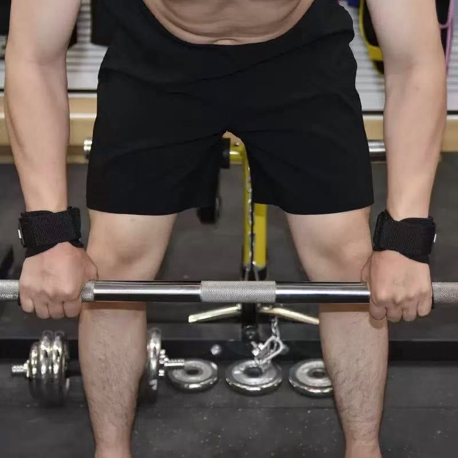 Lifting Wrist Straps, Rubber Weight Lifting Grips with Non-Slip Palm & Wrist Wraps Support for Deadlifts, Pull Ups, Rows, Heavy Powerlifting, Lat Pulldowns