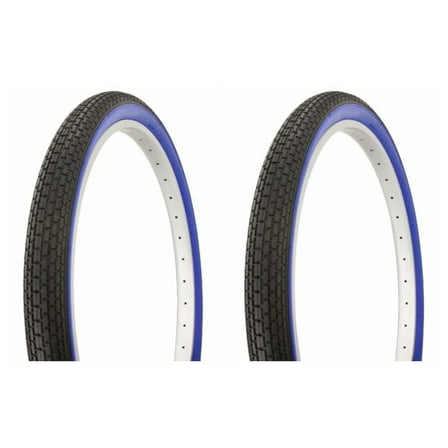 Tire set. 2 Tires. Two Tires Duro 26" x 2.125" Black/Blue Side Wall HF-120A. Bicycle Tires, bike Tires, beach cruiser bike Tires, cruiser bike Tires