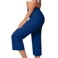 thumbnail image 3 of FAHXNVB High Waisted Yoga Cpari Pants for Women with Pockets Summer Stretchy Workout Athletic Trousers Lightweight Running Pants, 3 of 6