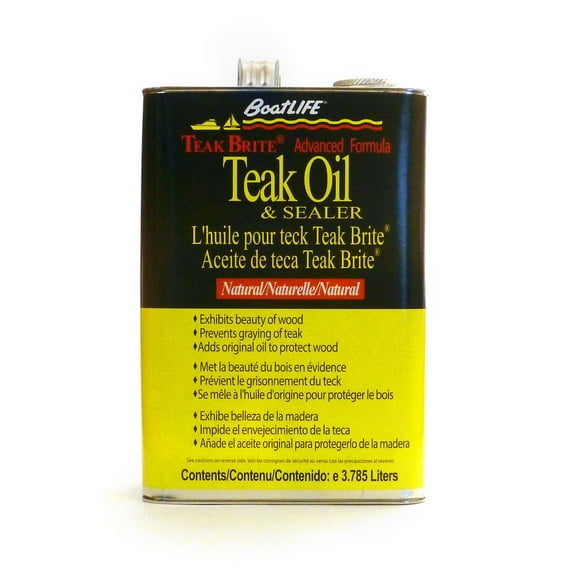 Life Industries - BoatLife Boat Teak Sealer 1089 Teak Brite; Use To Restore And Protects Teak And Other Woods; 128 Ounce Can; Single; Natural