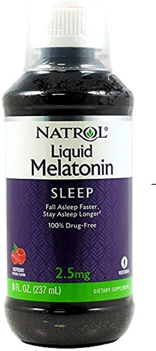 Natrol Melatonin 2.5 mg Liquid 8 Fl Oz Berry Sealed Liquid Melatonin Sleep Aid