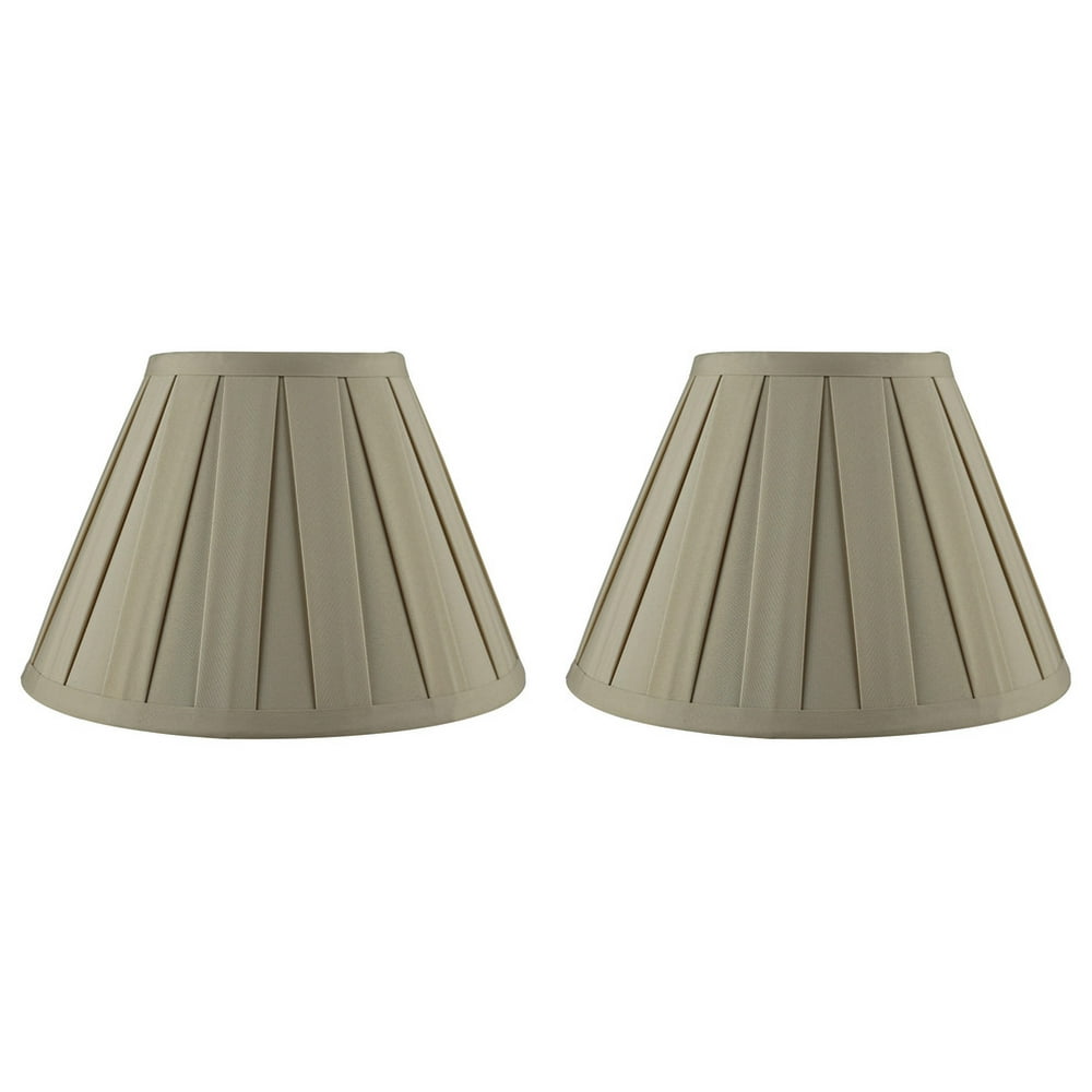 Empire Box Pleat Lamp Shade, 5"x10"x7", Tan, Set of 2