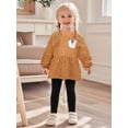 thumbnail image 4 of Bellafa Toddler Girl Clothes Ruffle Long Sleeve Polka Dot Stripes Top Shirt+ Solid Pants Set 2 Piece Fall Winter Casual Cotton Toddler Outfits, 4 of 10