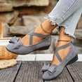 thumbnail image 7 of Domuza Womens Mary Jane Shoes Slip on Dressy Ballerina Flats New Soft Non-Slip Shoes for School Office Walking Casual Formal Work Gray 8（EU-40）, 7 of 7