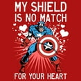 thumbnail image 2 of Boy's Marvel Captain America No Shield For Your Heart  Graphic Tee Red Small, 2 of 4