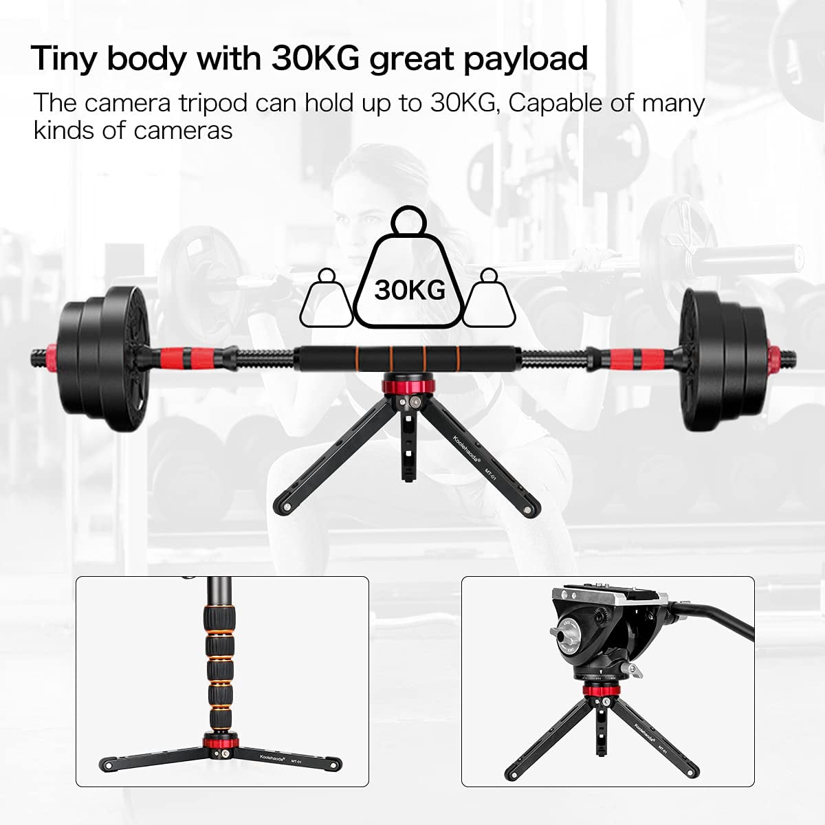 Koolehaoda Mini Tripod,CNC Aluminum Portable Travel Tabletop Tripod with 1/4 and 3/8 Screw Mount for DSLR Camera,Monopods and Ballhead MT-01