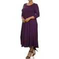 thumbnail image 3 of MOA COLLECTION Women's Plus Size Women's Jersey Knit A-Line Dress, 3 of 6