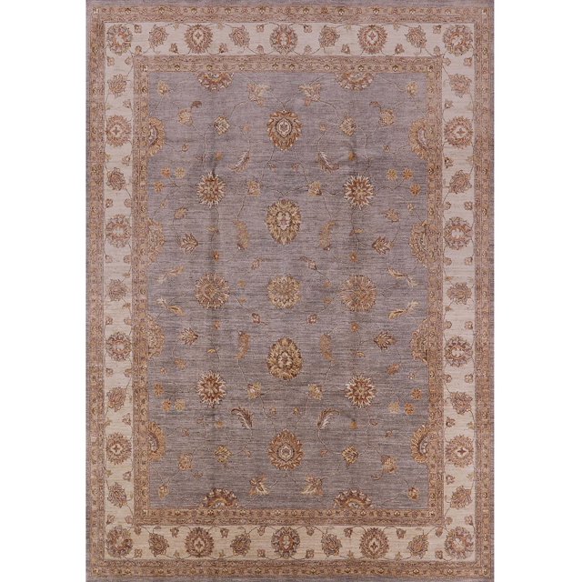 Ahgly Company Indoor Rectangle Mid-Century Modern Khaki Rose Pink Oriental Area Rugs, 6' x 9'