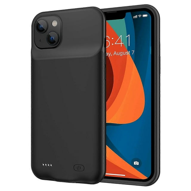 For iPhone 14 7000mAh Battery Case with LED Indicator Portable Charging Case Power Bank Phone Case