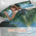 thumbnail image 4 of 3 Piece Coastal Ocean Duvet Cover Set Full Size,Microfiber Comforter/Quilt Cover with Corner Ties and 2 Pillowcases,Sandy Beach Coconut Tree Blue Sky Scenery All Season Bedding with Zipper Closure, 4 of 8