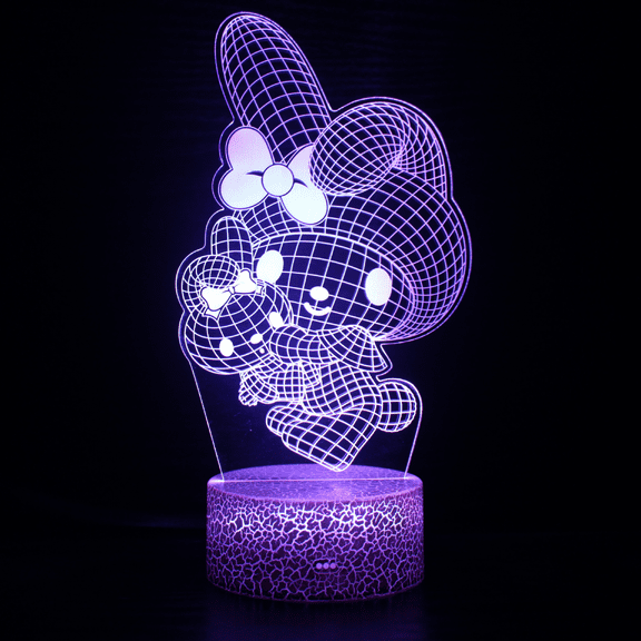DONNGZAE 3D Night Light for Kids, Hello Kitty 3D Illusion Lamp with Remote & Smart Touch 16 Changeable Colors for Children's Room Decoration Christmas Birthday Gift SLO526-0088