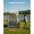 thumbnail image 2 of VEVOR Camping Shower Tent, 1 Room, Foldable Privacy Tent Changing Room with Ground Stakes, Ropes, Carry Bag, and Crossbar, 210D Oxford Fabric with Silver Coating, for Camping, Beach, and Fishing, 2 of 9