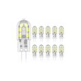 thumbnail image 1 of Bombilla LED G4 de 2W, Bombillas Halógenas Equivalentes a 20W, Blanco Frío 6000k, 200Lm, 12x SMD, 12V AC/DC - Paquete de 10 [Clase de eficiencia energética A+], 1 of 5