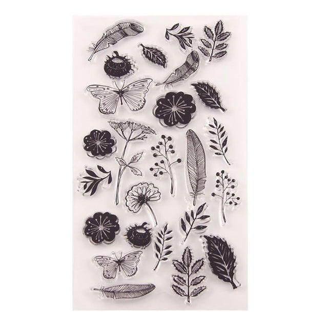 Matsuzay Estampado de mariposas de silicona transparente para álbum de recortes, decoraciones DIY, sello en relieve, papelería, álbum, Suministros de escritura y corrección