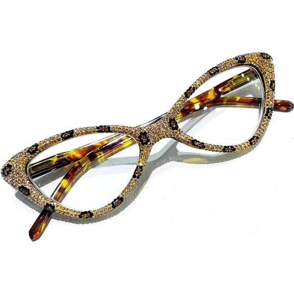 Cat Eye Crystal Rhinestone Reading Glasses for Women Sparkling Eyewear Frames Female Trendy bling Diamond Reader
