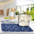thumbnail image 5 of FREEAMG Dish Drying Mat Navy Blue Anchors Microfiber Kitchen Dish Mat Super Absorbent Dish Drainer Mat Fast Drying Heat-resistant Drying Mat for Kitchen Counter, 16"x18", 5 of 7
