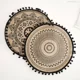 thumbnail image 5 of Mantel individual redondo bohemio de 38 cm con flecos de yute tejido y borlas para comedor INS Hot Table Decors, 5 of 6