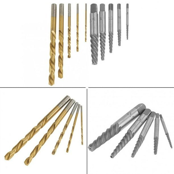 Juego De Extractores De Tornillos Y Brocas De Cobalto Para Mano Izquierda, 10 Piezas, Para Quitar Tornillos Pelados Y Pernos Rotos