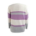 thumbnail image 3 of JINMGG 2024 Fall Winter Plus Size Sweaters for Women Clearance, Winter Women's Knitted V-neck Stitching Button Striped Sweater Top, 3 of 6