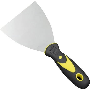 Putty Knife Scrapers, Spackle Knife, Metal Scraper Tool for Drywall Finishing, Plaster Scraping, Decals and Wallpaper, with Plastic Handle and Metal Blade Scraper (4 Inches)
