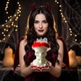 thumbnail image 3 of Kiddiway Halloween Scented Skull Apple Candle - Perfect for Halloween Decorations, Party Favors, Skull Decor, and Unique Present for Spooky Season Fans,Gold, 3 of 6