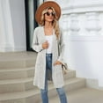 thumbnail image 5 of Women'S Fall Fashion Light-Weight Soft Knit Cardigan Long Sleeve Open Front Coat with Pockets Light Gray S, 5 of 8